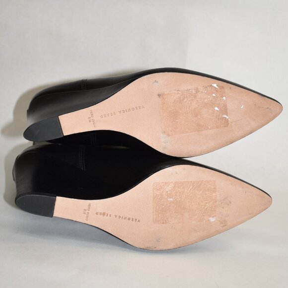 $550 VERONICA BEARD Pointed Toe Wedge Iluska Bootie BLACK LEATHER 8 (MF11) - Picture 6 of 7